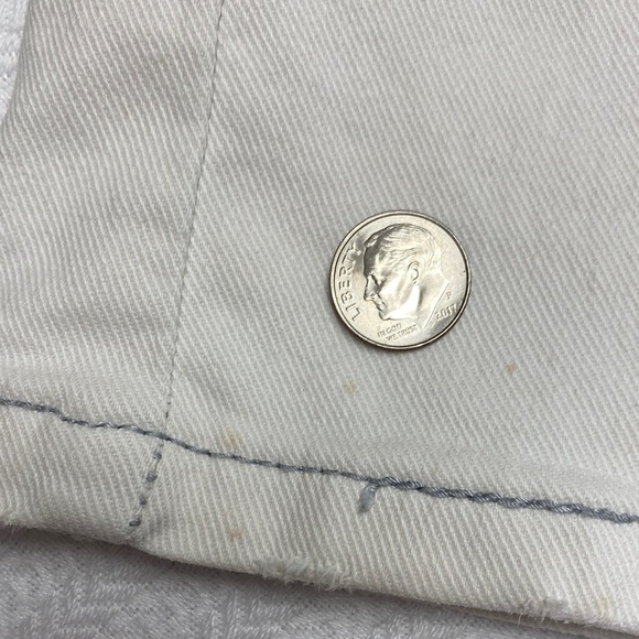 Levi's Jeans Night Blues Bootcut Flare Subtle Rhinestone Pockets Cream Size 12 - Picture 11 of 13